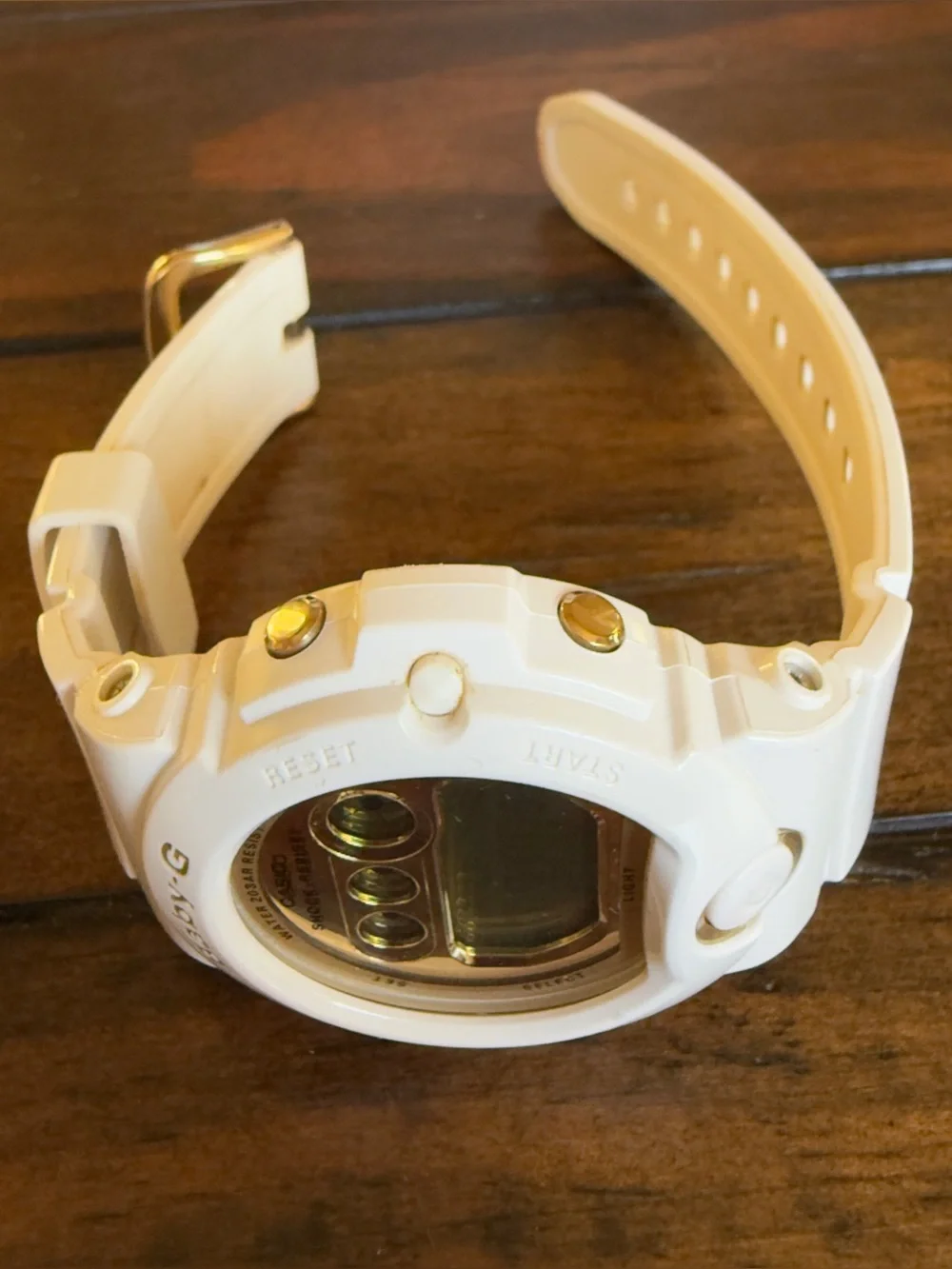 Casio Baby-G White Digital Watch Metallic Gold Face BG-6901